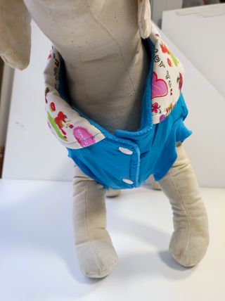 Cappottino per cani blu con ricamo Mis. XXL