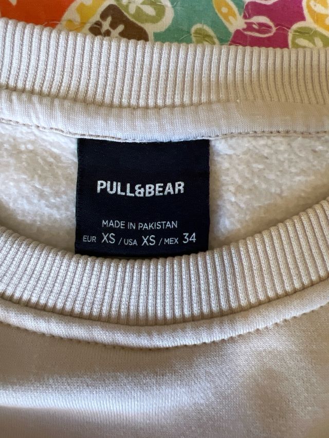 Sudadera Pull&Bear beige talla XS