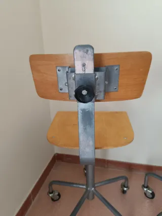 2 Sillas Industriales Madera y Metal