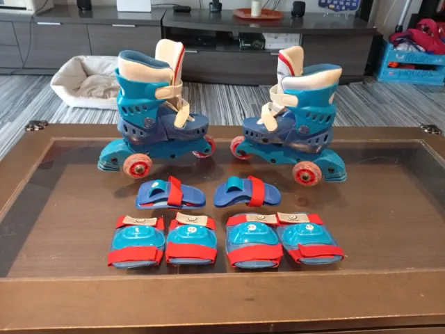 Patines ajustables y protecciones infantiles