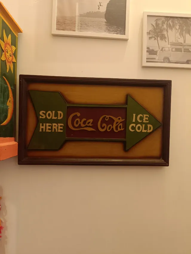 Targa Coca Cola Vintage Legno