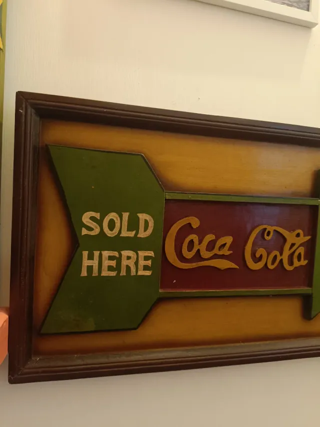 Targa Coca Cola Vintage Legno