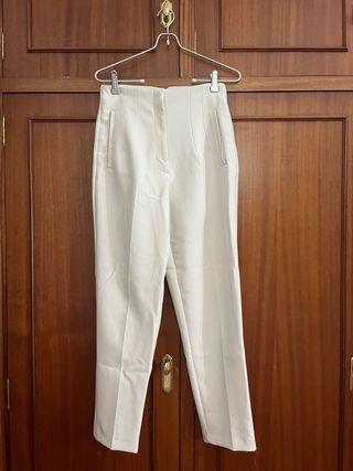 Pantalón de traje Zara blanco