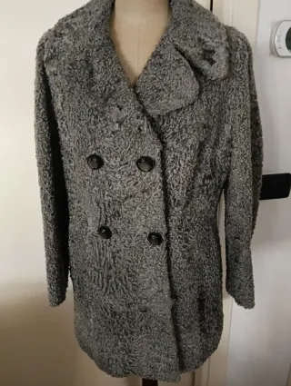 Giacca vintage astrakan anni '60 grigia