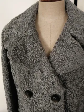 Giacca vintage astrakan anni '60 grigia