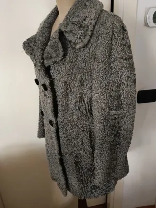 Giacca vintage astrakan anni '60 grigia