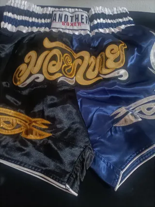Pantalón deportivo boxeo azul y blanco
