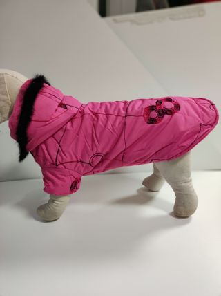 Cappottino fucsia con cappuccio per cani XL