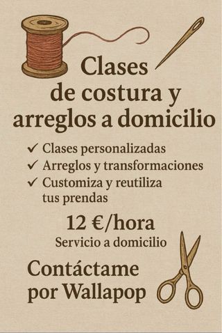 Clases de costura y arreglos a domicilio