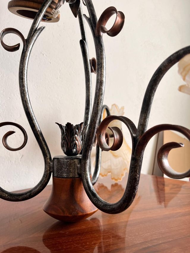 Lámpara de techo madera y metal