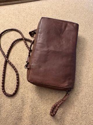 Bolso/Cartera Zara Marrón Piel Cremalleras