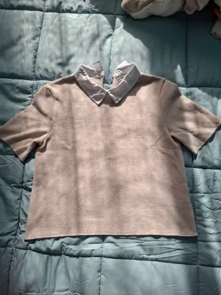 Camiseta beige Lefties cuello camisero Talla M