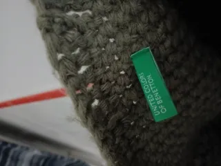 Borsa in lana marrone e verde