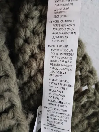 Borsa in lana marrone e verde