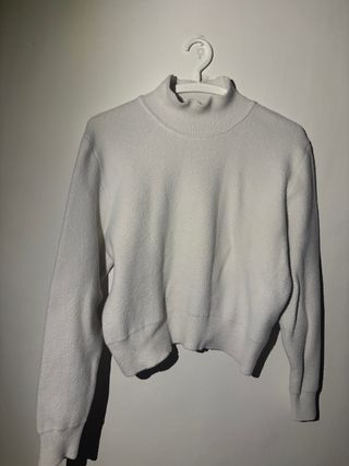 Jersey Zara cuello alto blanco
