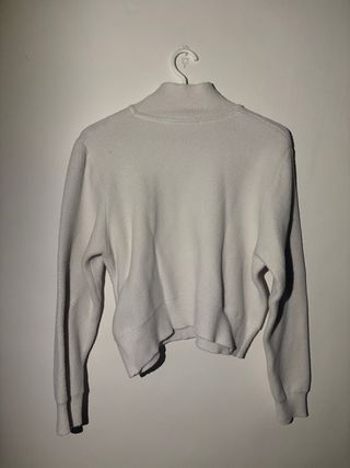 Jersey Zara cuello alto blanco