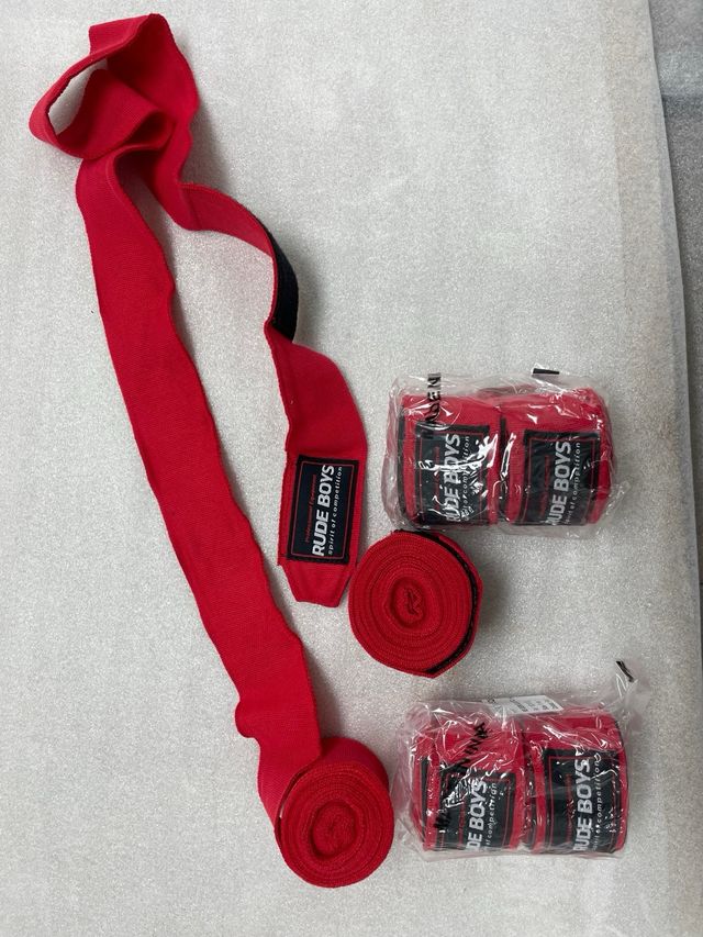 par de Vendas Boxeo Rude Boys 5m Rojas Nuevas