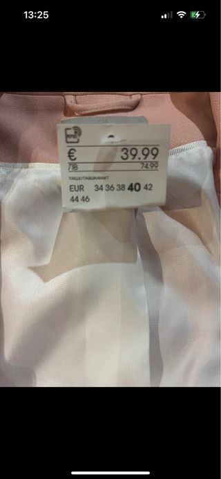 Americana rosa talla 40