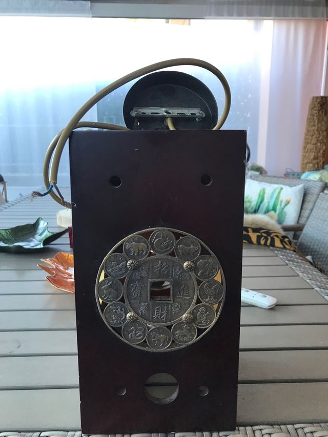 Lampada da soffitto/tavolo in legno e metallo