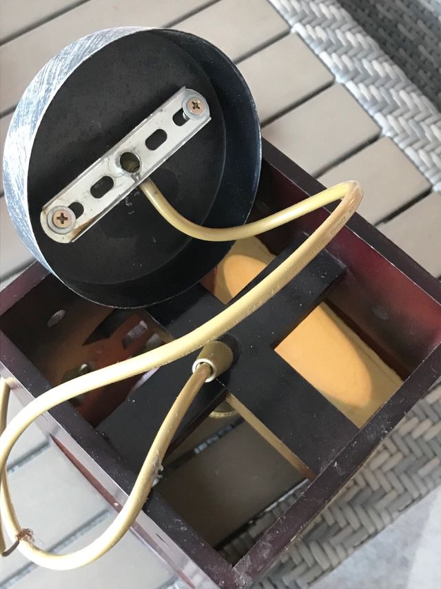 Lampada da soffitto/tavolo in legno e metallo