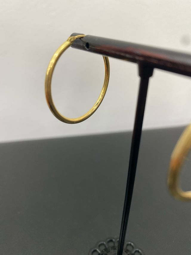 Pendientes Aro Oro 18k Finos Medianos