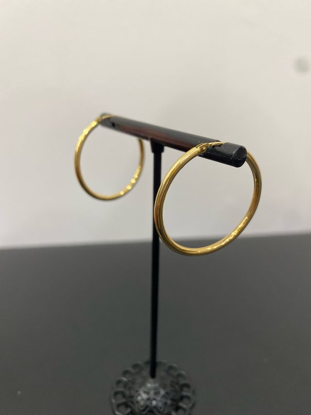 Pendientes Aro Oro 18k Finos Medianos