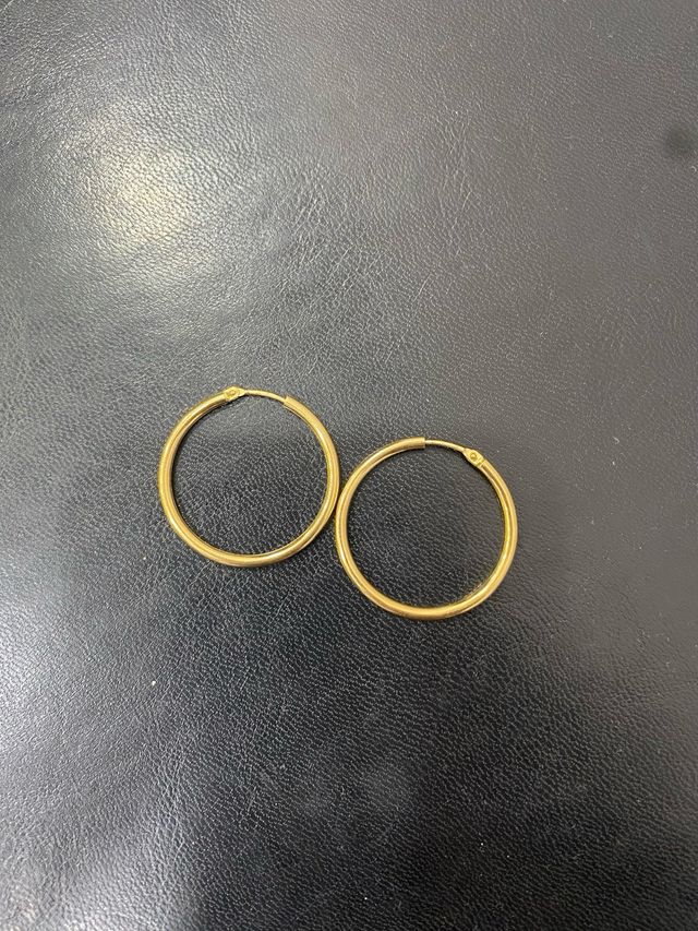 Pendientes Aro Oro 18k Finos Medianos
