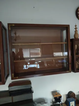 Vitrina expositor pared madera