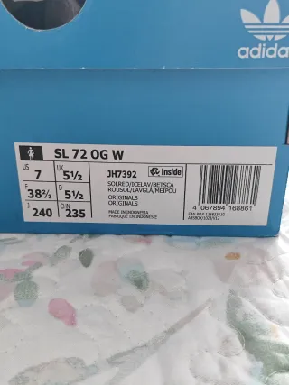 Adidas SL 72 Og W Talla 38 2/3 Rojas
