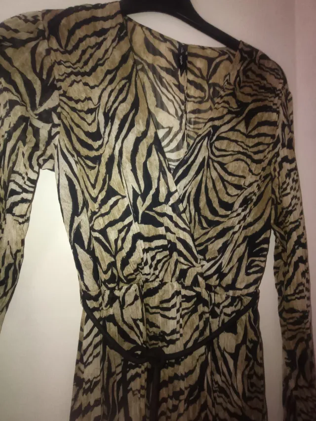 Vestido largo estampado cebra