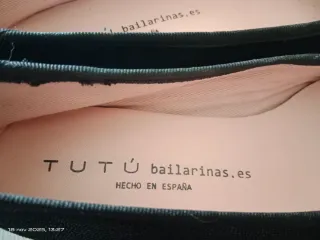 Bailarinas TUTÚ piel negras talla 37
