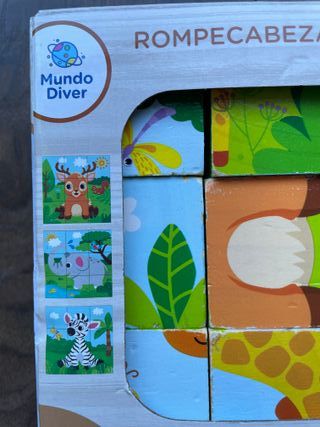 Puzzle de cubos de madera "Animales" +12 m