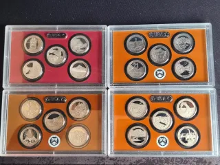 4 Sets Monedas Cuarto de Dólar USA