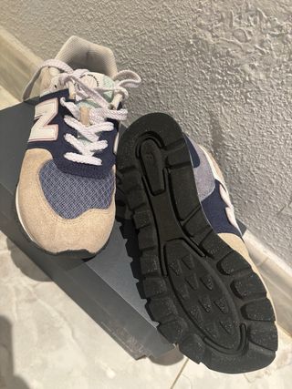 Deportivas New Balance Mujer Beige/Azul