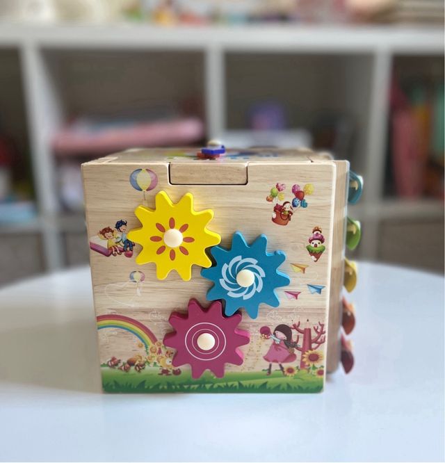 Cubo Actividades Montessori Madera 6 en 1