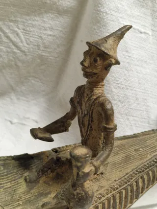 Scultura in metallo Barca con Uomini