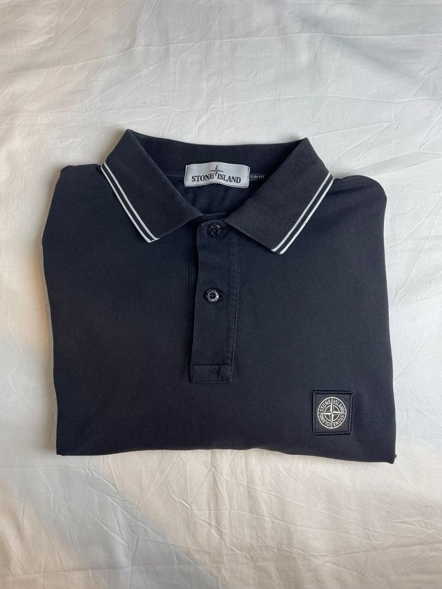 Polo Stone Island Nero Slim Fit