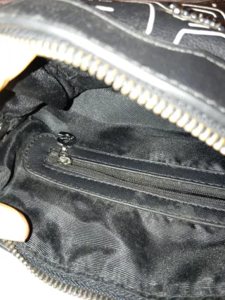 Bolso Desigual Negro con Dibujos y Letras Rojas