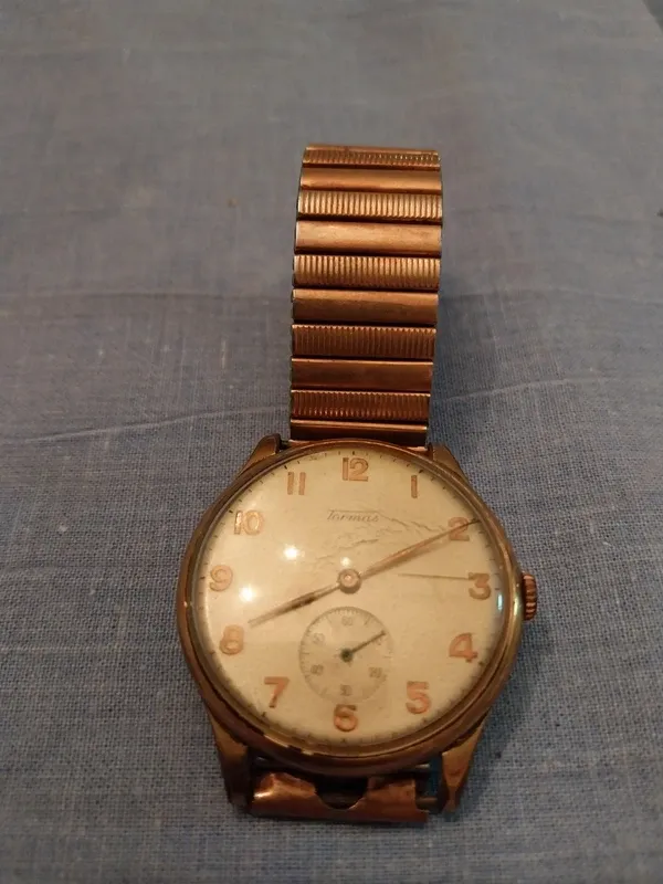 Relógio Tormas Vintage Dourado Anos 50