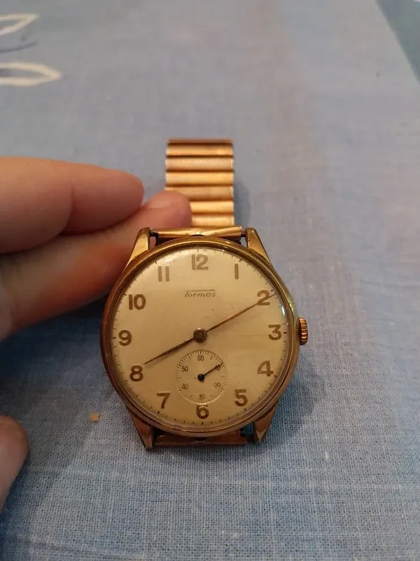 Relógio Tormas Vintage Dourado Anos 50