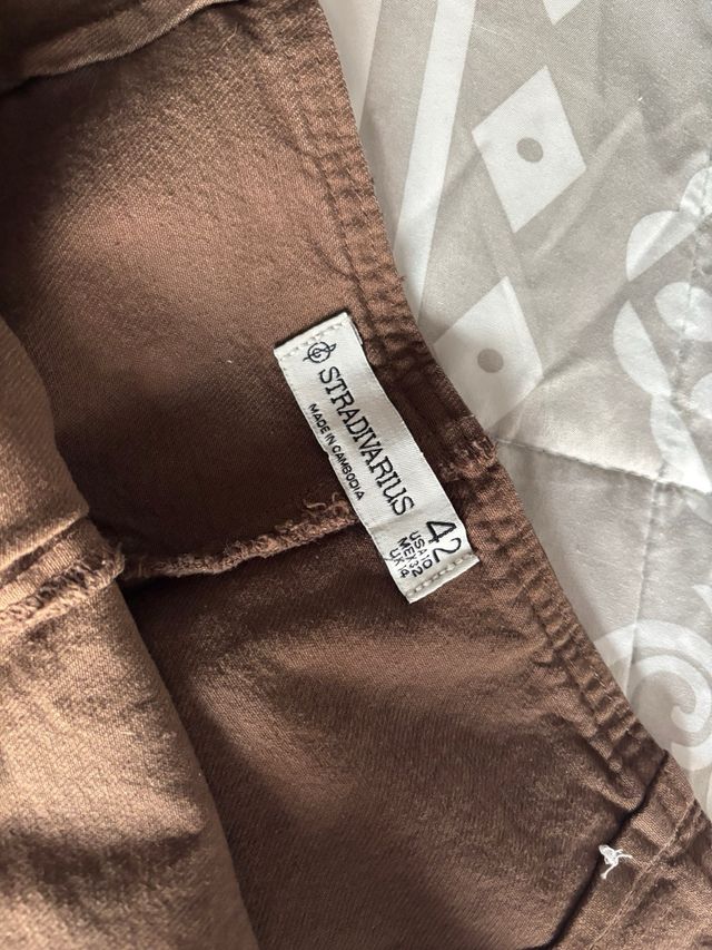 Falda pantalón vaquera marrón, casi nueva