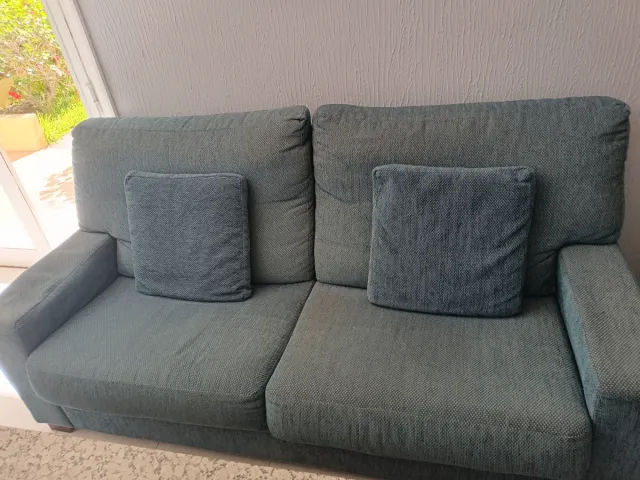 2 Sofás de 2 plazas azul/gris