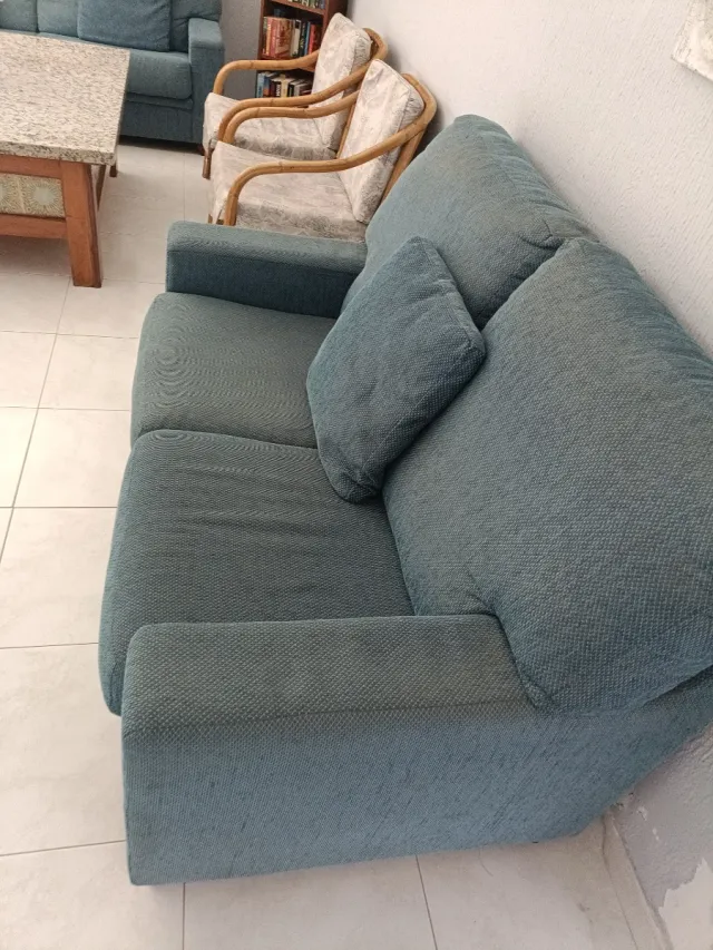 2 Sofás de 2 plazas azul/gris