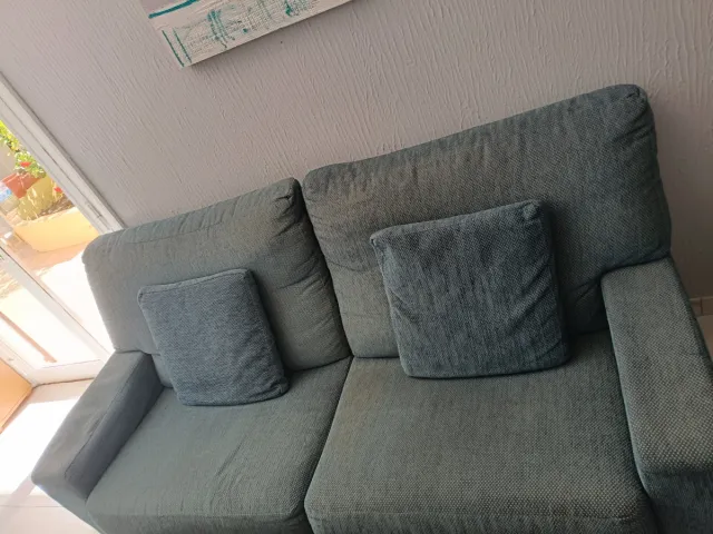 2 Sofás de 2 plazas azul/gris