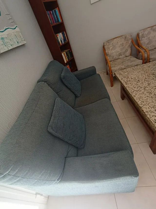 2 Sofás de 2 plazas azul/gris