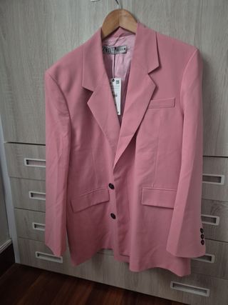 Blazer Zara Rosa Talla M