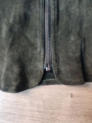 Falda Zara Piel Verde Talla S