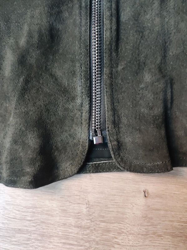 Falda Zara Piel Verde Talla S