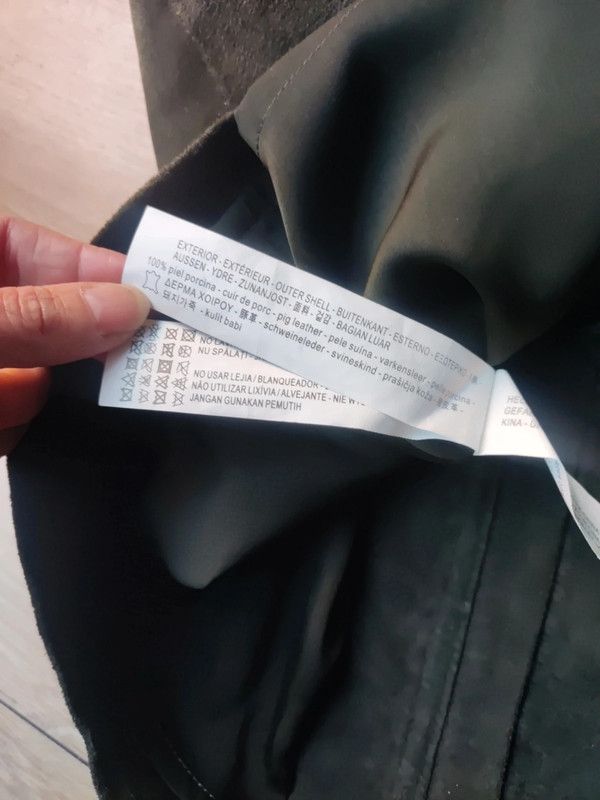 Falda Zara Piel Verde Talla S