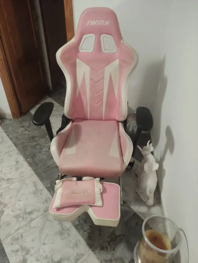 Silla Gamer Rosa y Blanca